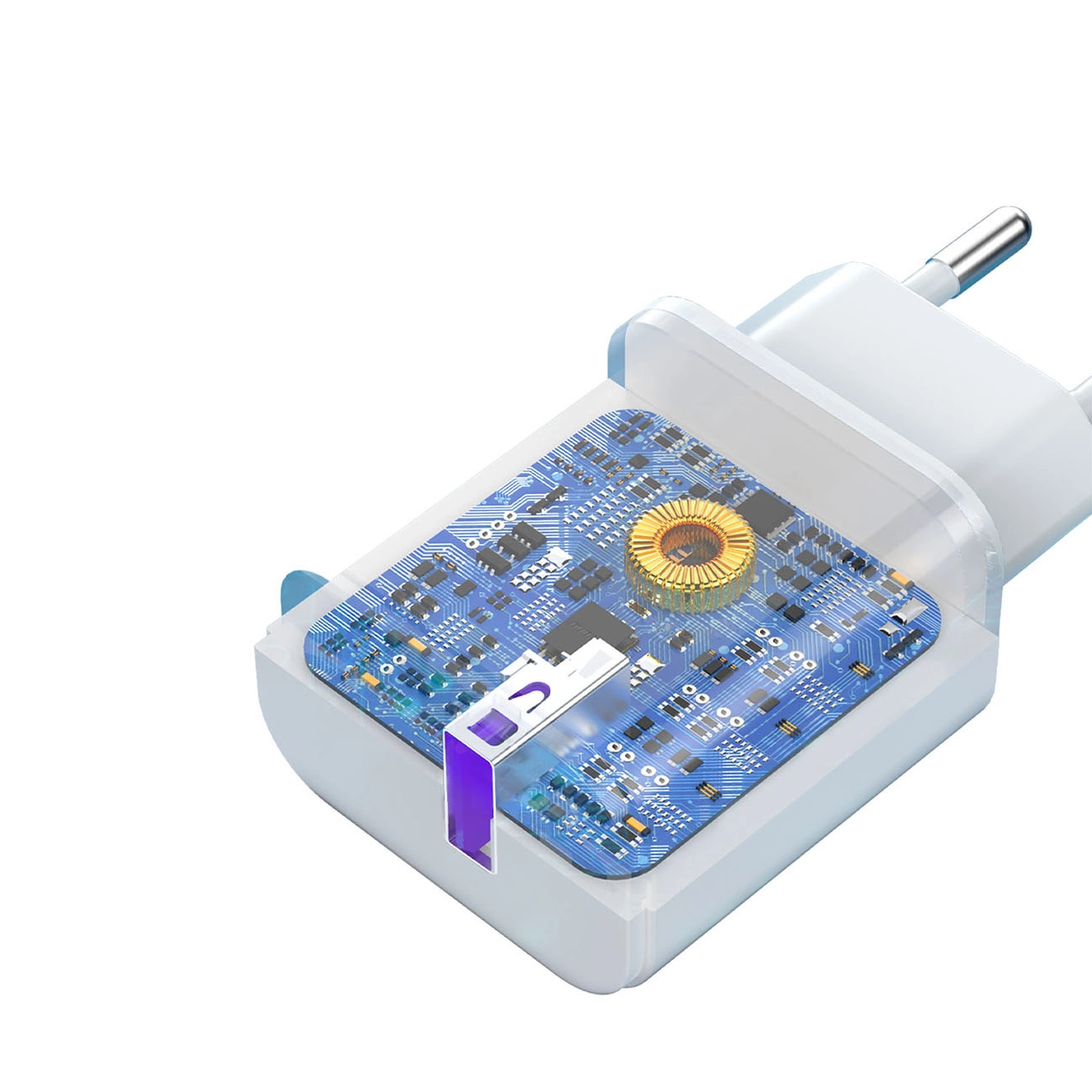 Мрежов заряден уред с USB-C кабел Dudao A20EU, 18W, 3A, 1 x USB-A, Бял