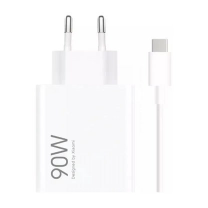 Зарядно за мрежа с USB-C кабел Xiaomi, 90W, 6.1A, 1 x USB-A, Бяло