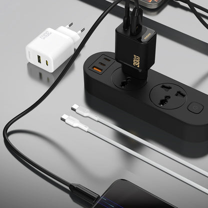 Мрежово зарядно устройство с USB-C кабел Dudao A27TCEU, 30W, 1 x USB-A - 1 x USB-C, Черно