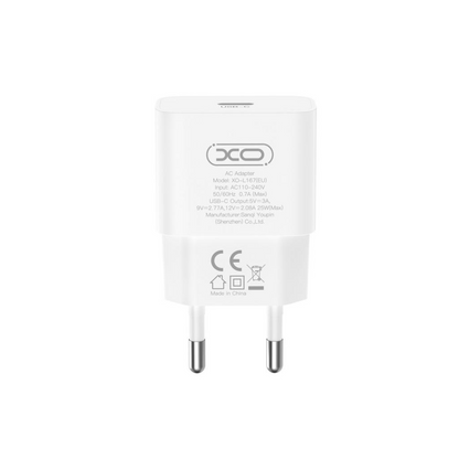 Зарядно устройство с мрежов кабел Lightning XO Design L167, 25W, 3A, 1 x USB-C, бяло
