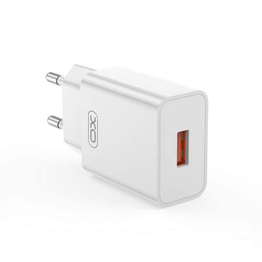 Зарядно устройство с USB-C кабел XO Design L127, 18W, 3A, 1 x USB-A, бяло