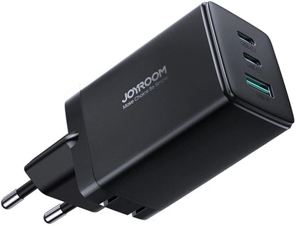 Joyroom TCG01 USB-C Network Charger with Cable, 65W, 3.25A, 1 x USB-A - 2 x USB-C, Black