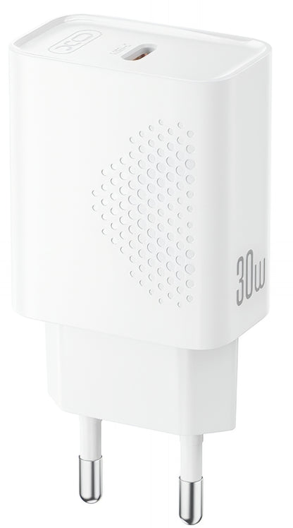 Зарядно за мрежа с кабел USB-C XO Design L162, 30W, 3A, 1 x USB-C, Бяло