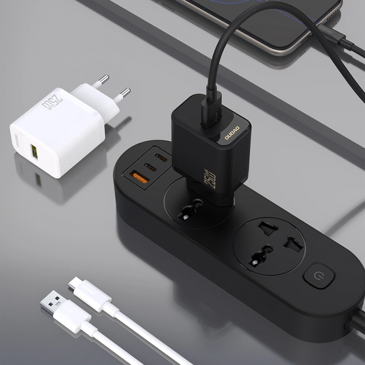 Зарядно устройство с мрежов кабел USB-C Dudao A27STEU, 25W, 3A, 1 x USB-A, Черно