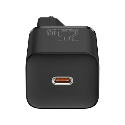 Мрежово зарядно устройство Baseus Super Si USB-C с USB-C кабел, 25W, 3A, 1 x USB-C, черно TZCCCSUP-L01 