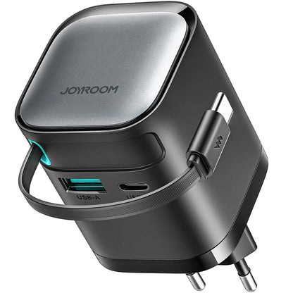 Joyroom JR-TCL02 USB-C кабелно мрежово зарядно устройство JR-TCL02, 65W, 3A, 1 x USB-A - 1 x USB-C, черно 