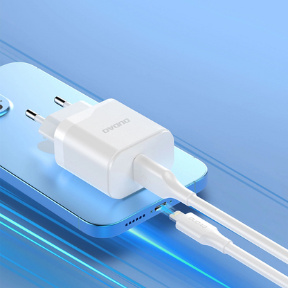 Мрежов заряден уред с USB-C кабел Dudao A20EU, 18W, 3A, 1 x USB-A, Бял
