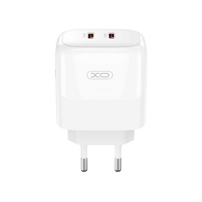 Network Charger with Lightning Cable XO Design L140, 35W, 3A, 2 x USB-C, White