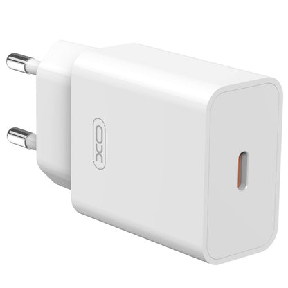 Зарядно устройство за мрежа с кабел USB-C XO Design L126, 20W, 3A, 1 x USB-C, Бяло