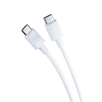 Зарядно за мрежа с USB-C кабел 3MK Hyper, 25W, 3A, 1 x USB-C, Бяло