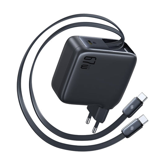 Зарядно устройство за мрежа с USB-C кабел Baseus EnerCore CJ21, 67W, 3.35A, 1 x USB-C, Черно E0120G00
