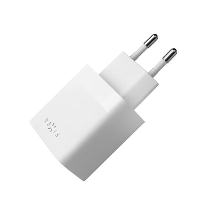 Зарядно за мрежа с USB-C кабел Fixed, 17W, 3A, 2 x USB-A, Бяло