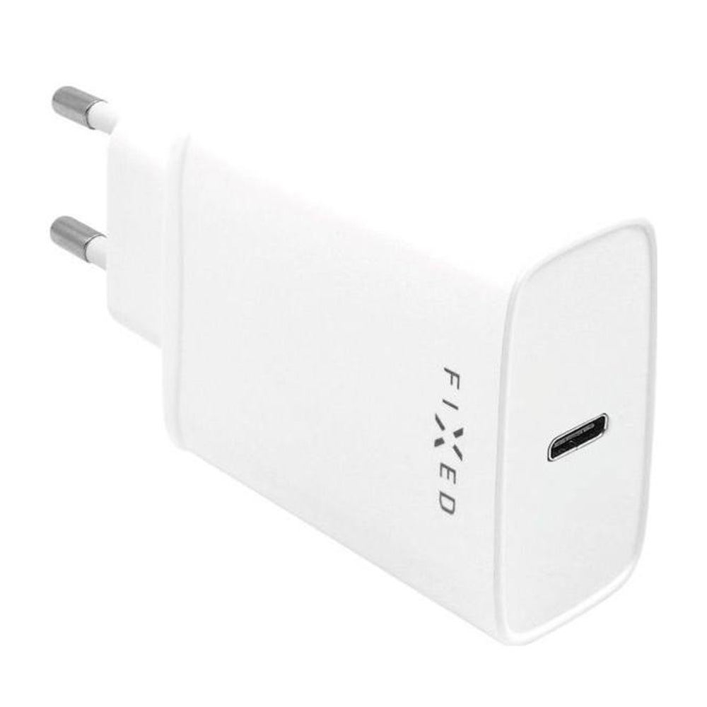 Зарядно за мрежа с USB-C кабел Fixed, 20W, 3A, 1 x USB-C, Бяло
