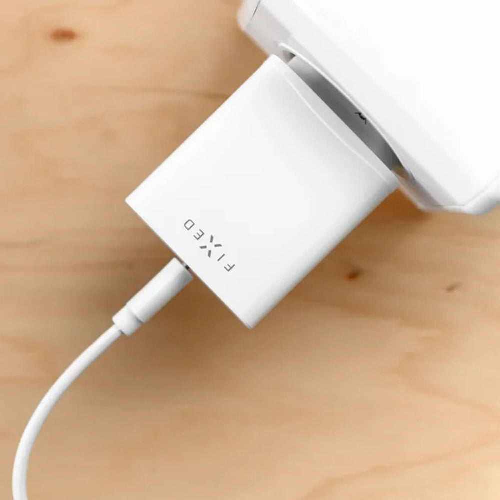 Зарядно за мрежа с USB-C кабел Fixed, 20W, 3A, 1 x USB-C, Бяло