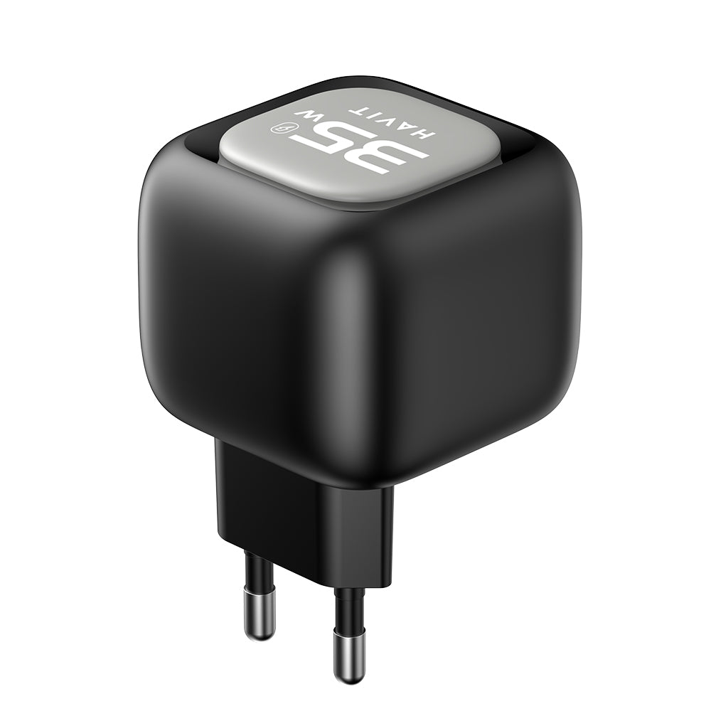 Мрежов зарядно с USB-C кабел HAVIT UC251, 35W, 3A, 1 x USB-A - 1 x USB-C, Черно Сиво
