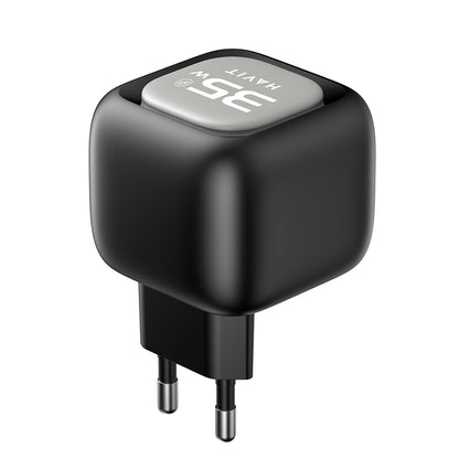 Мрежов зарядно с USB-C кабел HAVIT UC251, 35W, 3A, 1 x USB-A - 1 x USB-C, Черно Сиво