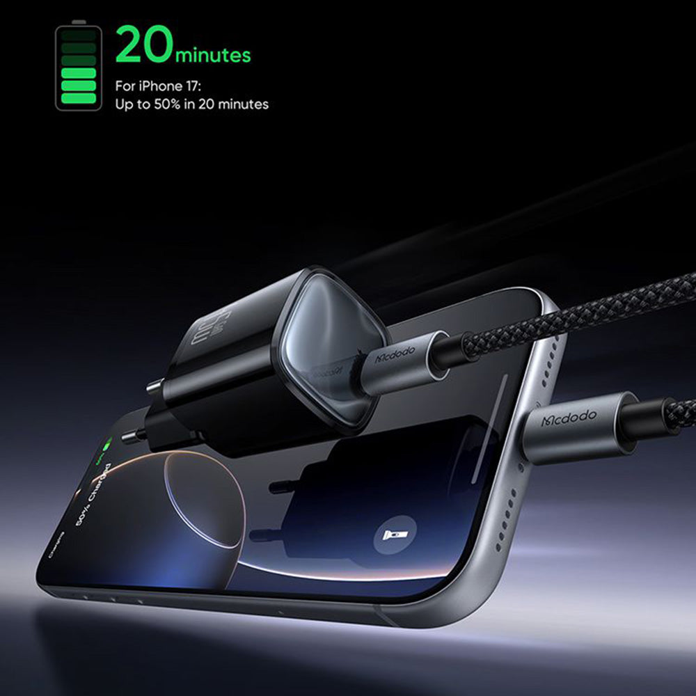 Зарядно устройство с мрежов кабел USB-C Mcdodo Nano CH-4433, 45W, 3A, 1 x USB-C, Черно