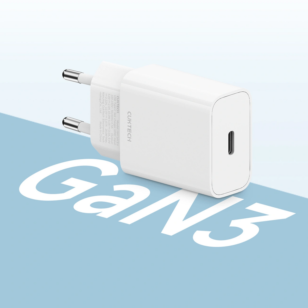 Зарядно устройство Cuktech HA716C, 20W, 3A, 1 x USB-C, бяло