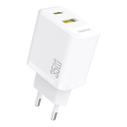 Зарядно за мрежа Dudao A27 Max, 35W, 1 x USB-A - 1 x USB-C, Бяло