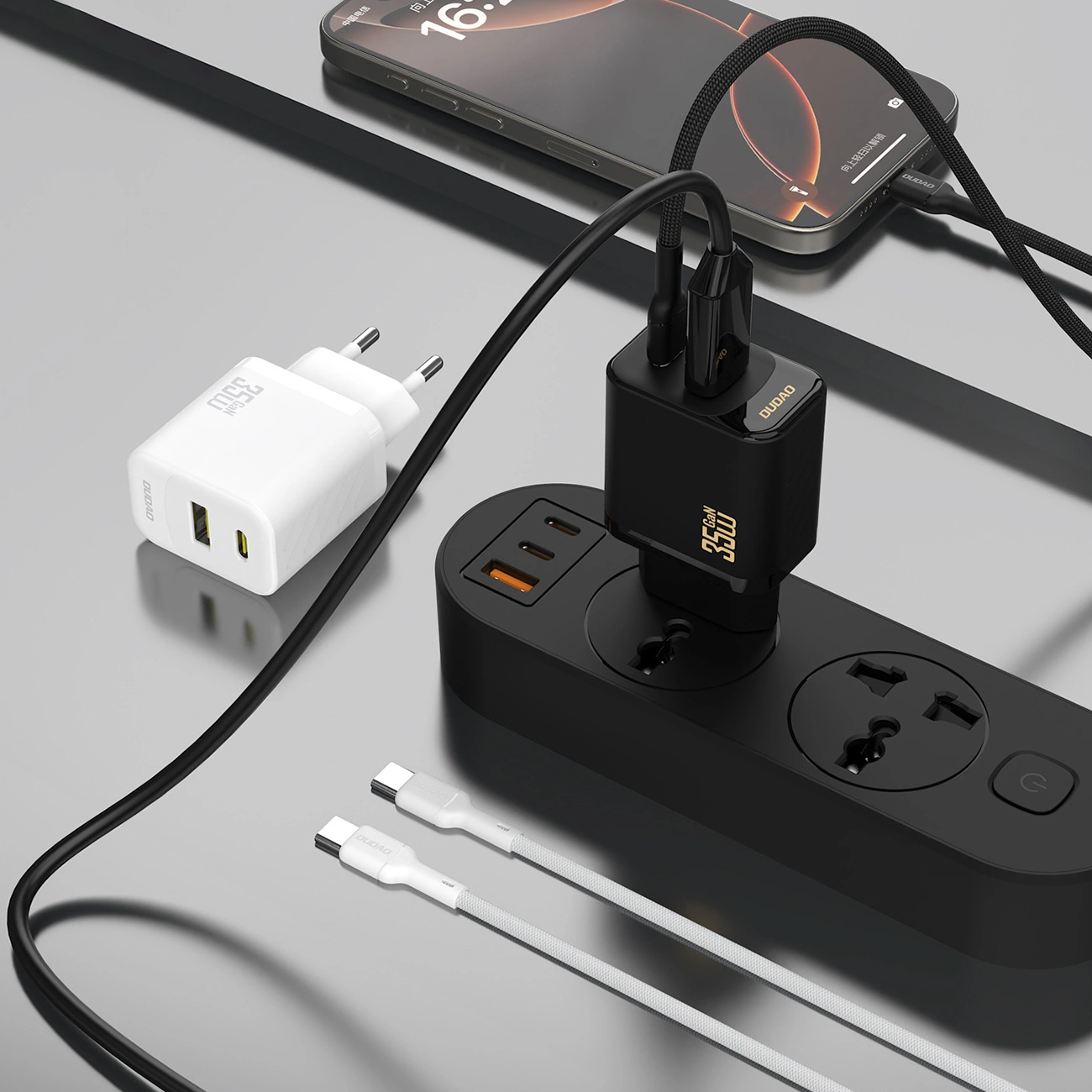 Зарядно за мрежа Dudao A27 Max, 35W, 1 x USB-A - 1 x USB-C, Бяло