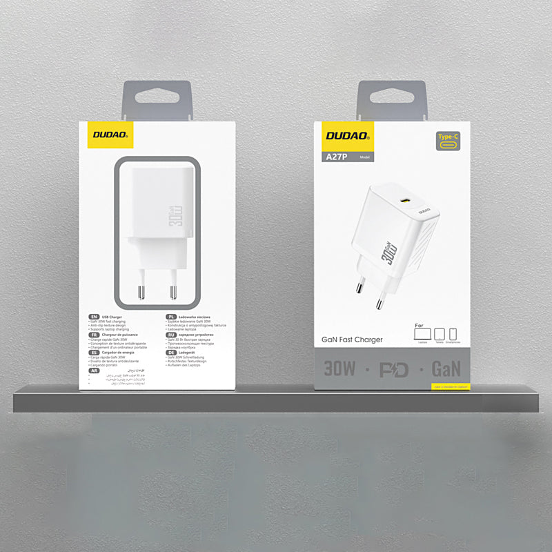 Зарядно устройство за мрежа Dudao A27P, 30W, 3A, 1 x USB-C, Бяло