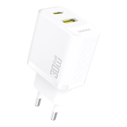 Зарядно за мрежа Dudao A27TEU, 30W, 3A, 1 x USB-A - 1 x USB-C, Бяло