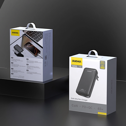 Зарядно устройство за мрежа Dudao A65Q Travel, 65W, 3.25A, 1 x USB-A - 1 x USB-C, Черно