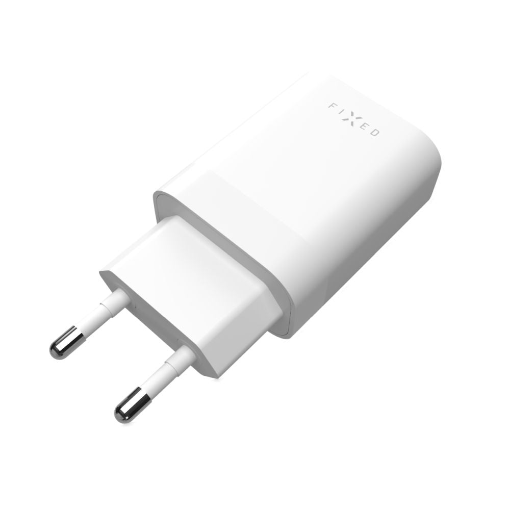 Зарядно устройство Fixed, 35W, 3A, 2 x USB-C, Бяло