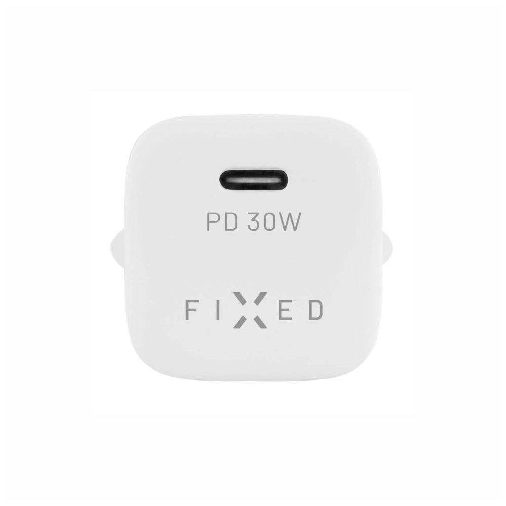 Зарядно устройство Fixed Mini, 30W, 3A, 1 x USB-C, Бяло