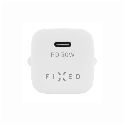 Зарядно устройство Fixed Mini, 30W, 3A, 1 x USB-C, Бяло
