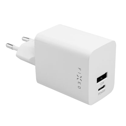 Fixed Mini Network Charger, 45W, 3A, 1 x USB-A - 1 x USB-C, White