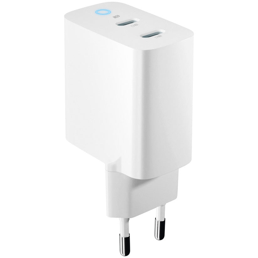 Мрежово зарядно устройство Forever TC-06-65CC, 65W, 3,25A, 2 x USB-C, бяло 