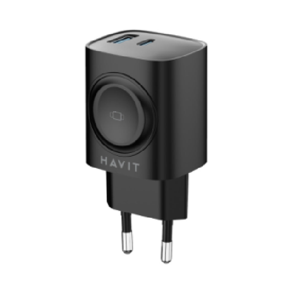 Зарядно устройство за мрежа HAVIT UC132 2в1, 22W, 3A, 1 x USB-A - 1 x USB-C, Черно