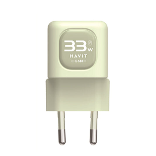 Зарядно за мрежа HAVIT UC230, 33W, 3A, 1 x USB-A - 1 x USB-C, Зелено