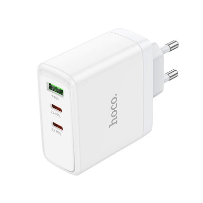 Зарядно за мрежа HOCO N30, 65W, 3.25A, 1 x USB-A - 2 x USB-C, Бяло