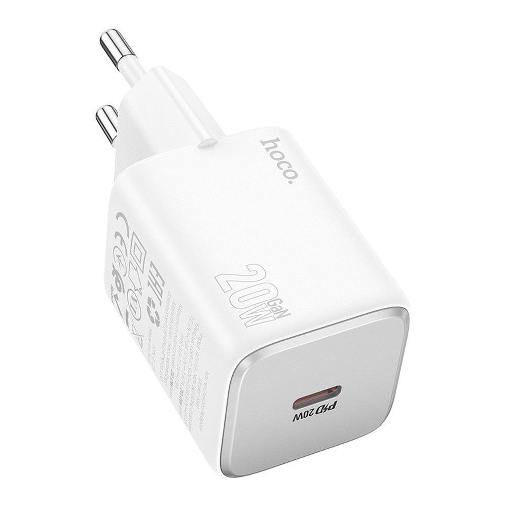 Зарядно за мрежа HOCO N40, 20W, 3A, 1 x USB-C, Бяло