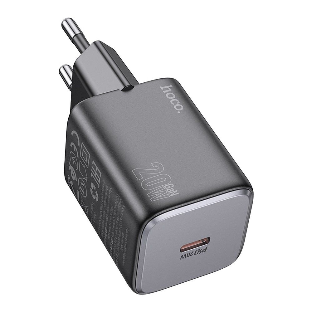 Зарядно за мрежа HOCO N40, 20W, 3A, 1 x USB-C, Черно