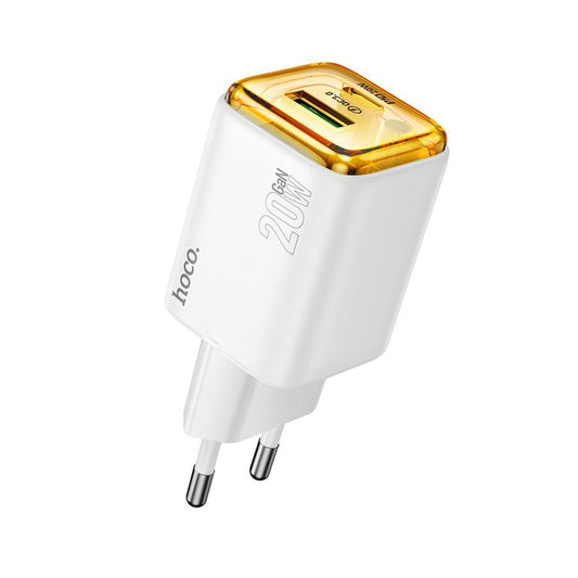 Зарядно за мрежа HOCO N52, 20W, 3A, 1 x USB-A - 1 x USB-C, Бяло
