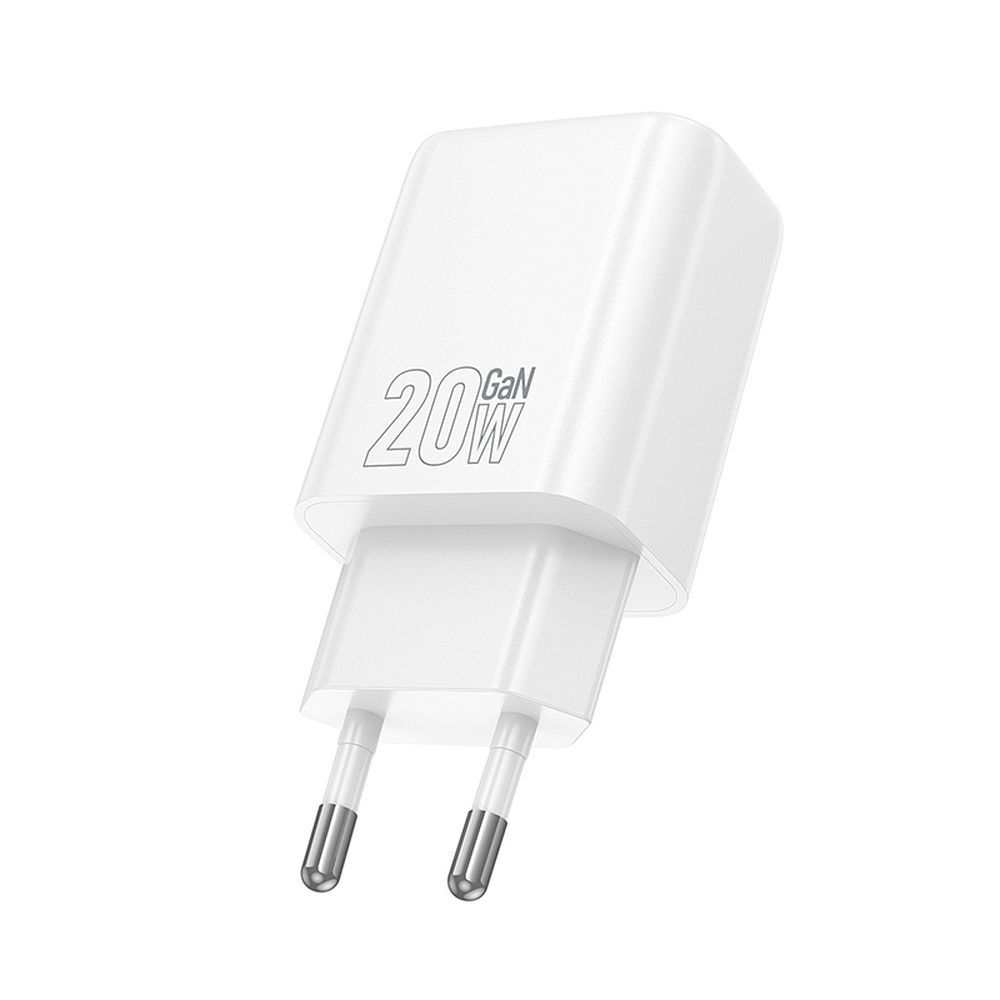 Зарядно за мрежа HOCO N61, 20W, 3A, 1 x USB-A - 1 x USB-C, Бяло