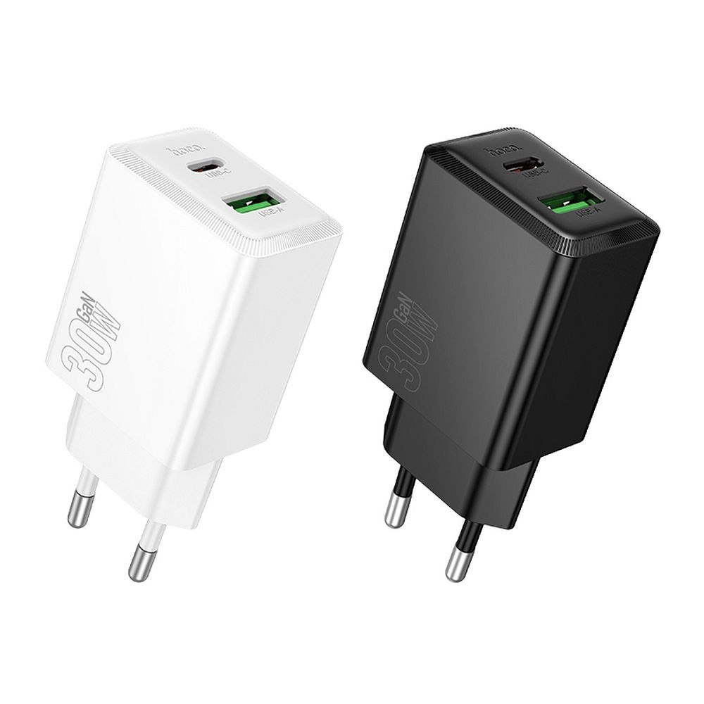 Зарядно за мрежа HOCO N71, 30W, 3A, 1 x USB-A - 1 x USB-C, Черно