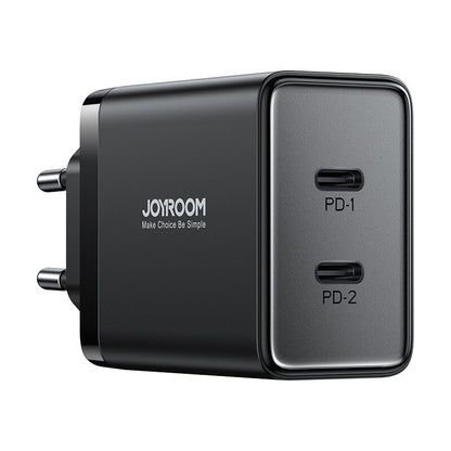 Мрежово зарядно устройство Joyroom JR-TCF09, 40W, 3A, 2 x USB-C, черно 