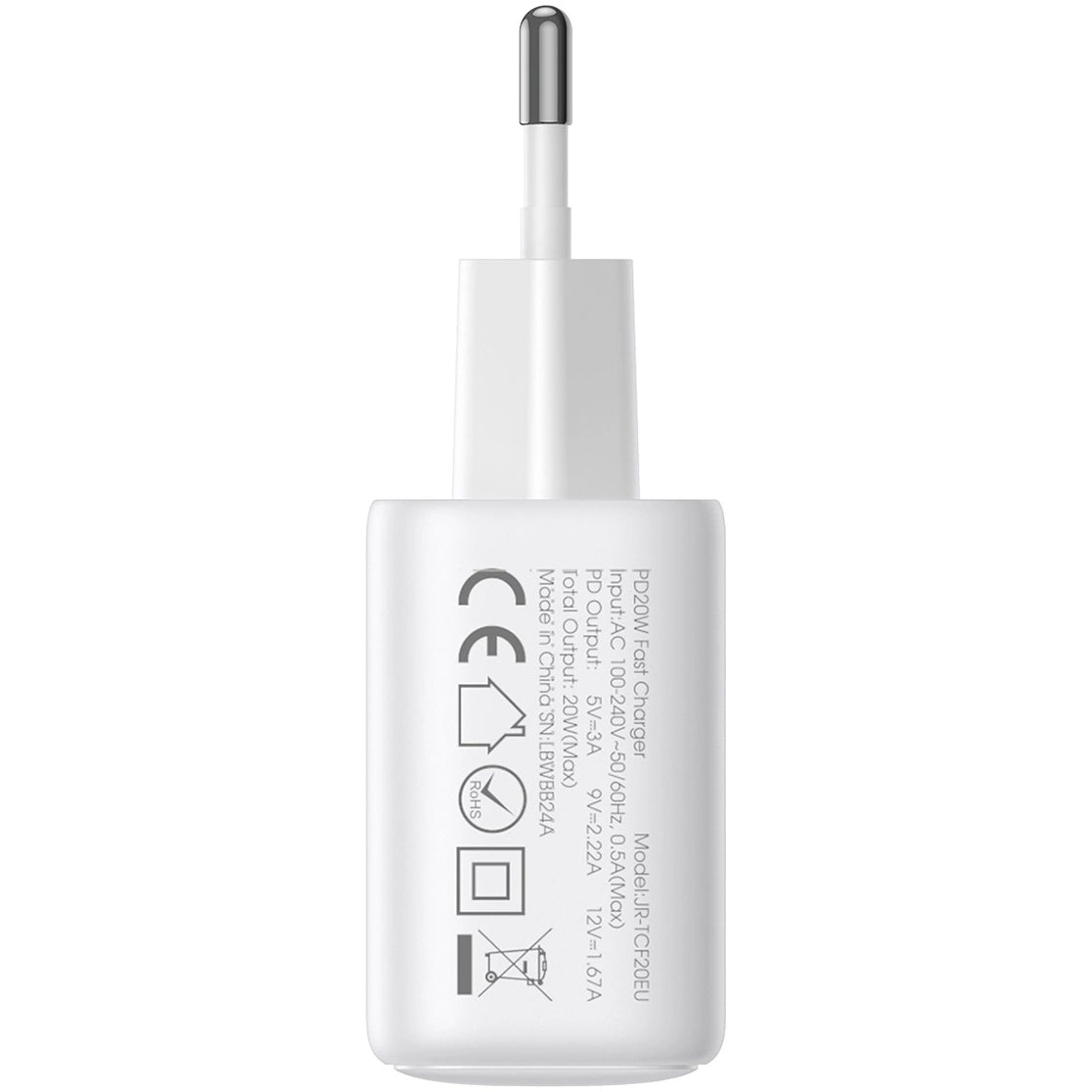 Зарядно за мрежа Joyroom JR-TCF12, 20W, 3A, 2 x USB-C, Бяло