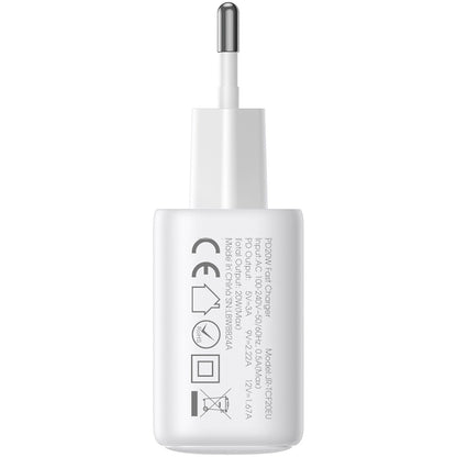 Зарядно за мрежа Joyroom JR-TCF12, 20W, 3A, 2 x USB-C, Бяло