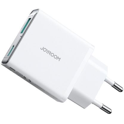 Мрежово зарядно устройство Joyroom JR-TCF14, 20W, 3A, 1 x USB-A - 1 x USB-C, бяло 