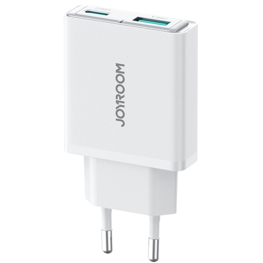 Мрежово зарядно устройство Joyroom JR-TCF14, 20W, 3A, 1 x USB-A - 1 x USB-C, бяло 