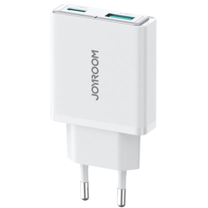 Мрежово зарядно устройство Joyroom JR-TCF14, 20W, 3A, 1 x USB-A - 1 x USB-C, бяло 