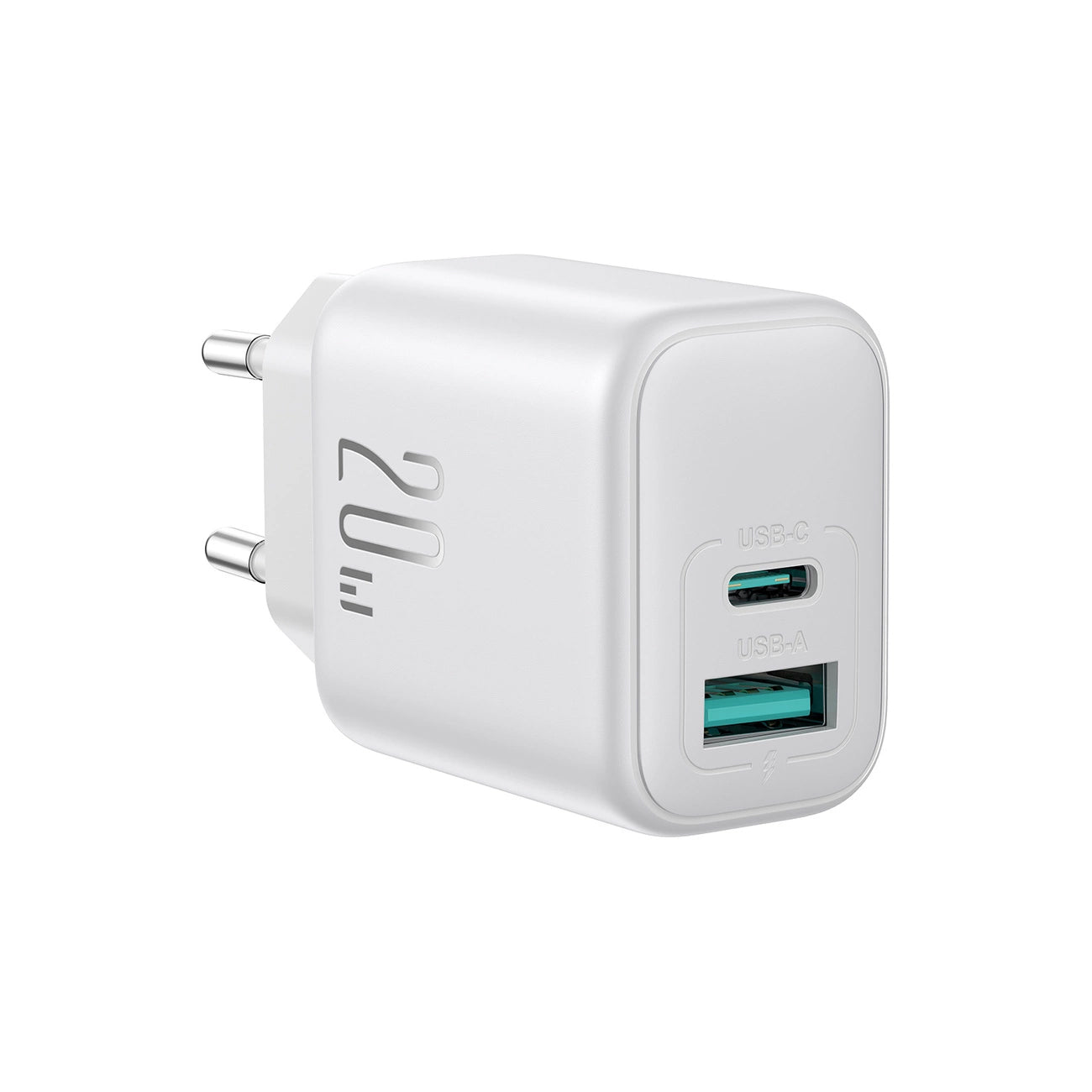 Зарядно устройство за мрежа Joyroom JR-TCF21, 20W, 3A, 1 x USB-A - 1 x USB-C, Бяло