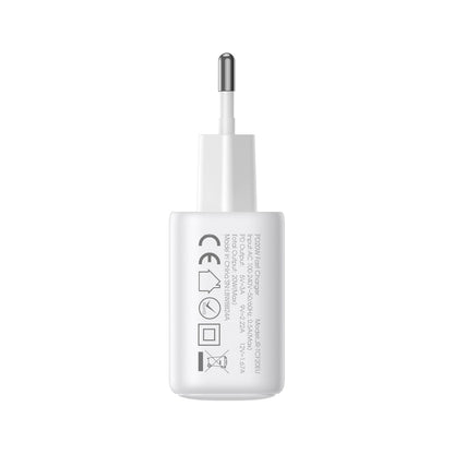 Зарядно устройство за мрежа Joyroom JR-TCF21, 20W, 3A, 1 x USB-A - 1 x USB-C, Бяло