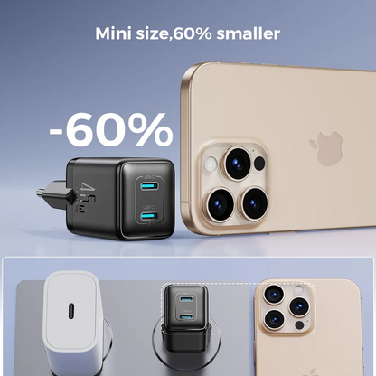 Зарядно устройство за мрежа Joyroom JR-TCG17, 45W, 3A, 2 x USB-C, Черно