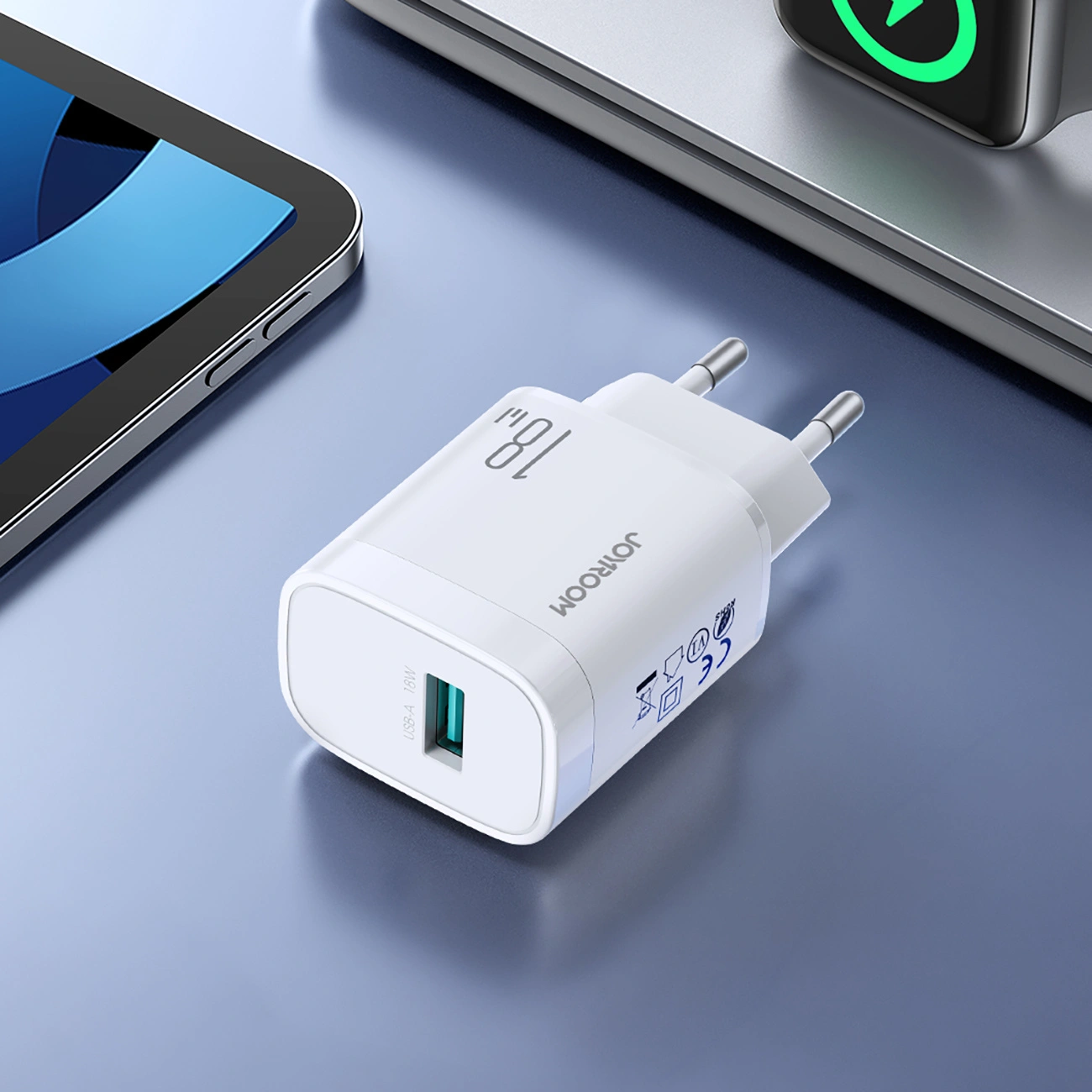 Зарядно устройство Joyroom JR-TF4, 18W, 3A, 1 x USB-A, Бяло